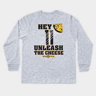 Rowdy Tellez...Unleash the Cheese™ Kids Long Sleeve T-Shirt